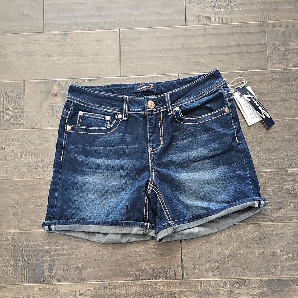 New Seven7 Dark Blue Jean Shorts Sz 6